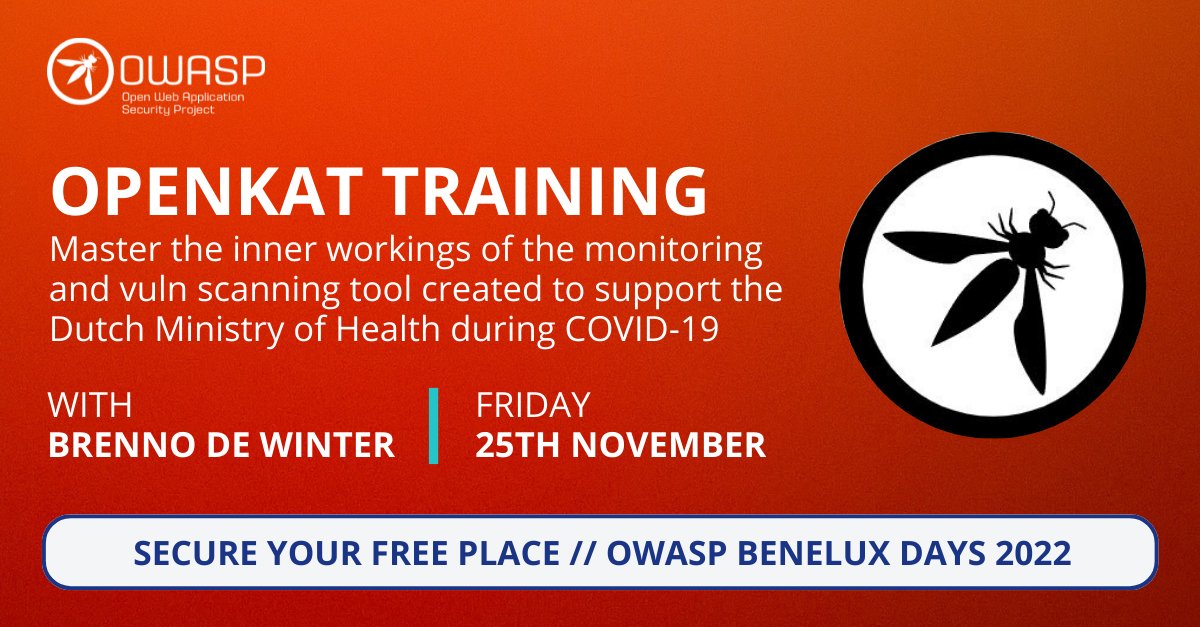 And get an even better glimpse during Brenno's OpenKAT training on Friday. Secure your free space, here &gt; eventbrite.com/e/owasp-benelu… #appsec #owasp #cybersecurity