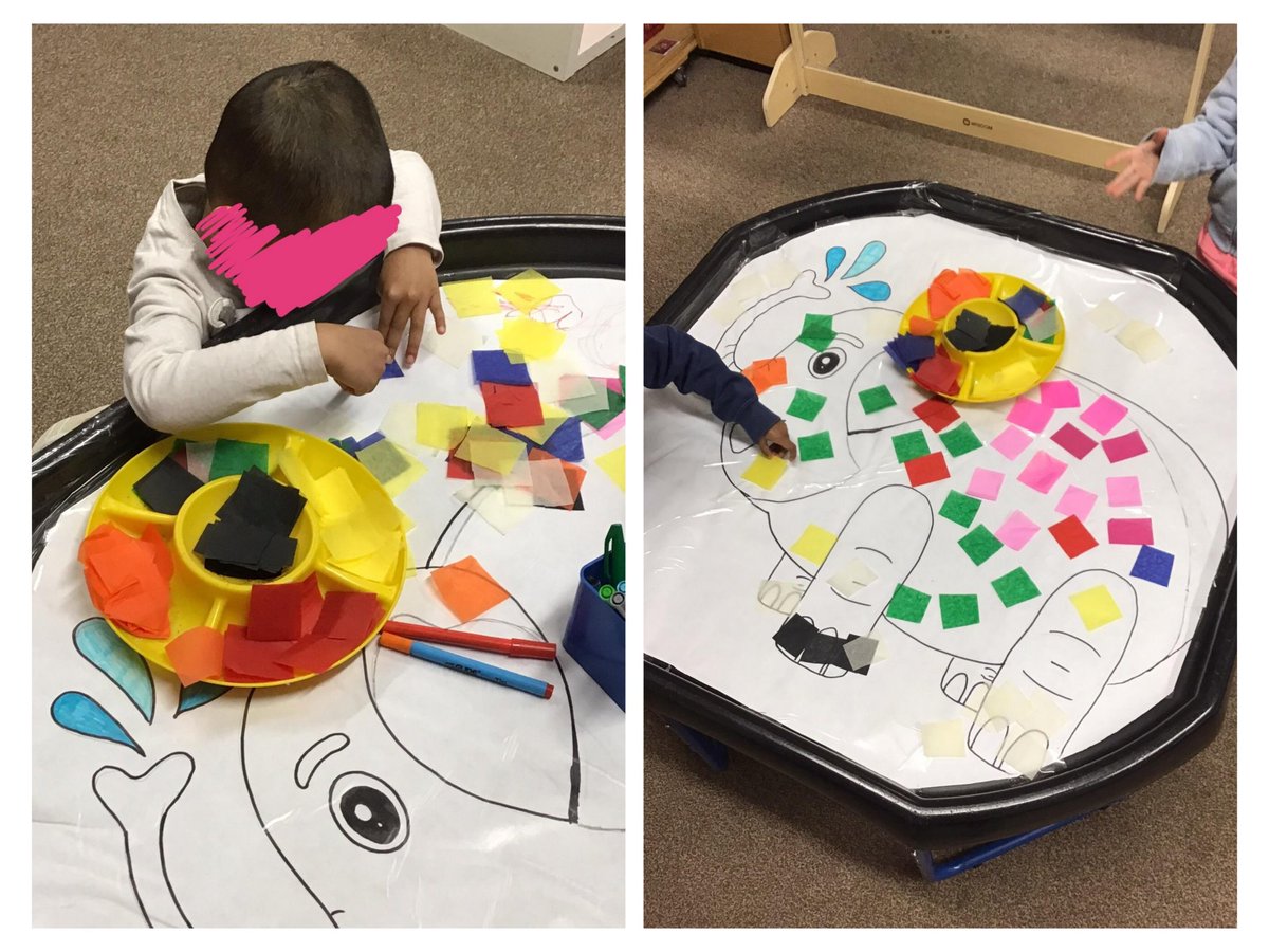 SalisburySPS's tweet photo. Our book of the week in EYFS is Elmer. 🐘 Today Nursery enjoyed painting hand print elephants, and they loved working together to create a large elephant collage. 😊

#eyfs #nursery #elmer #elephant #salisburystars https://t.co/QReHLaS6sO