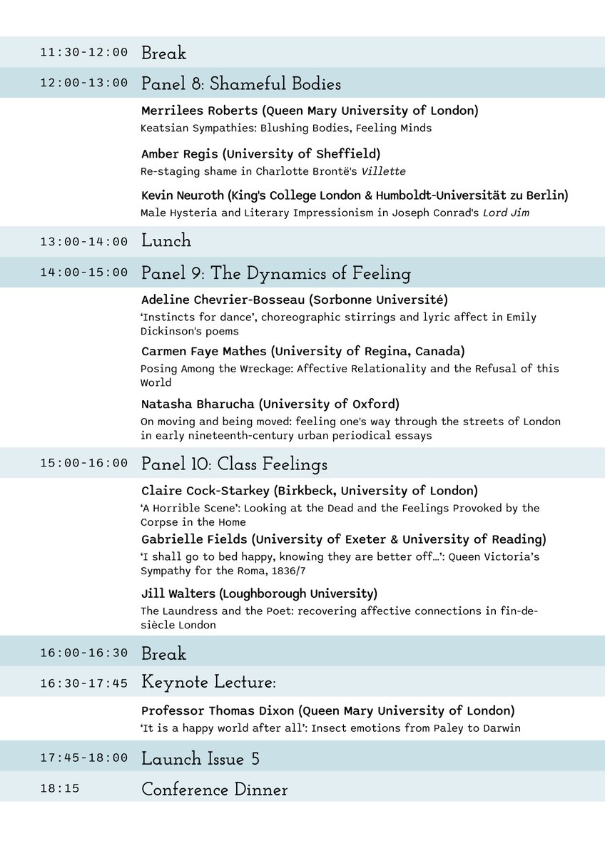 We are pleased to present our full programme for 'Feeling in the Long Nineteenth Century', 13-14 January 2023! 🎉 In-person registration is now OPEN: feelinginthelong19c.eventbrite.co.uk (all instructions below). Join us for what promises to be an astonishing event at @TrinCollCam.