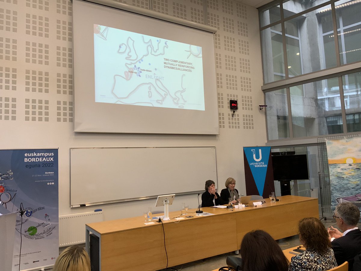 Marta Barandiaran y @jpageze introduce <a href="/enlight_eu/">Enlight-EU</a> university alliance to the Euskampus Bordeaux Community in the #euskampusbordeauxeguna. These are two complementary, mutually reinforcing dynamics.