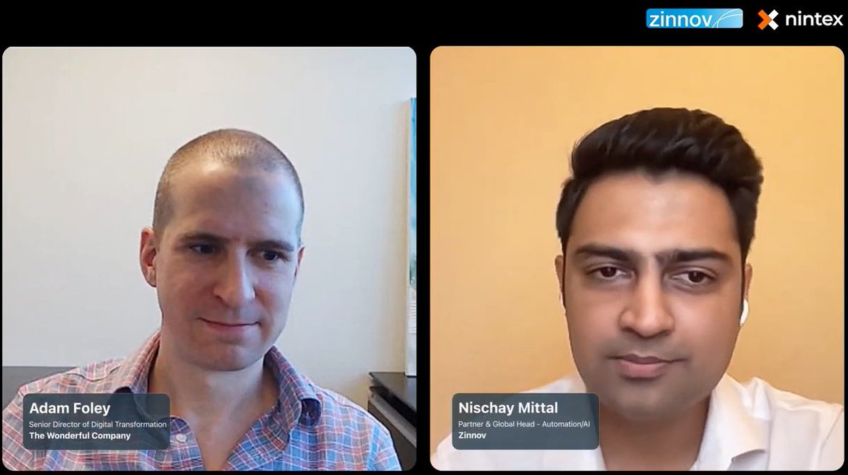 At our recently concluded #AutomationXO, Nischay Mittal, <a href="/Zinnov/">Zinnov</a>, sat down with Adam Foley, The Wonderful Company, to deliberate on how organizations are building their #HIA stack and embarking on their own unique #Automation journeys! 

#Insights ➡ bit.ly/3EOjK49