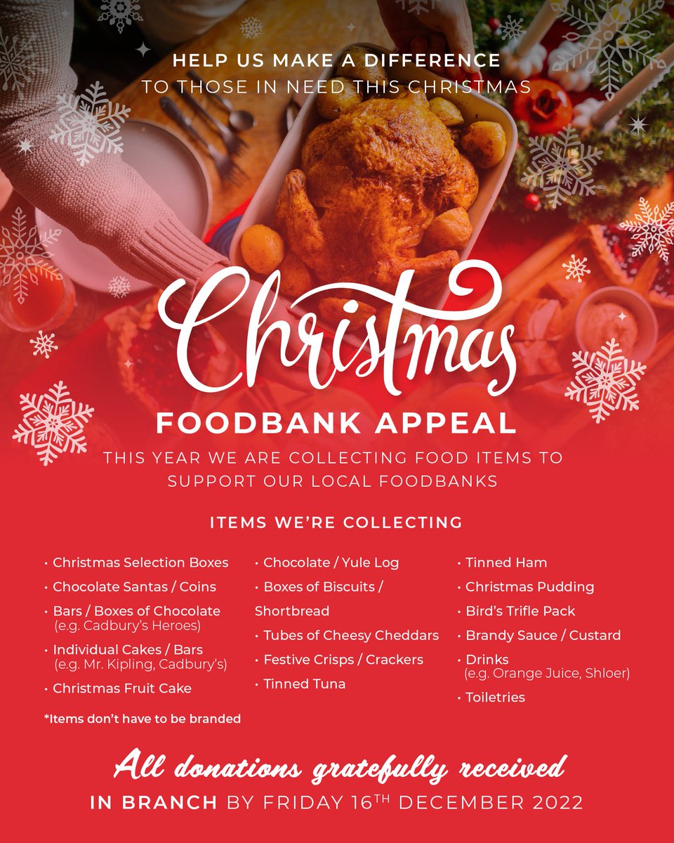 Help us make a difference to those in need this Christmas. At Pygott &amp; Crone, our offices are once again collecting items for our local food banks 🎅🏼🔴

No one should have to go hungry 🍽 Get in touch or visit your local branch to find out more 🔴

pygott-crone.com