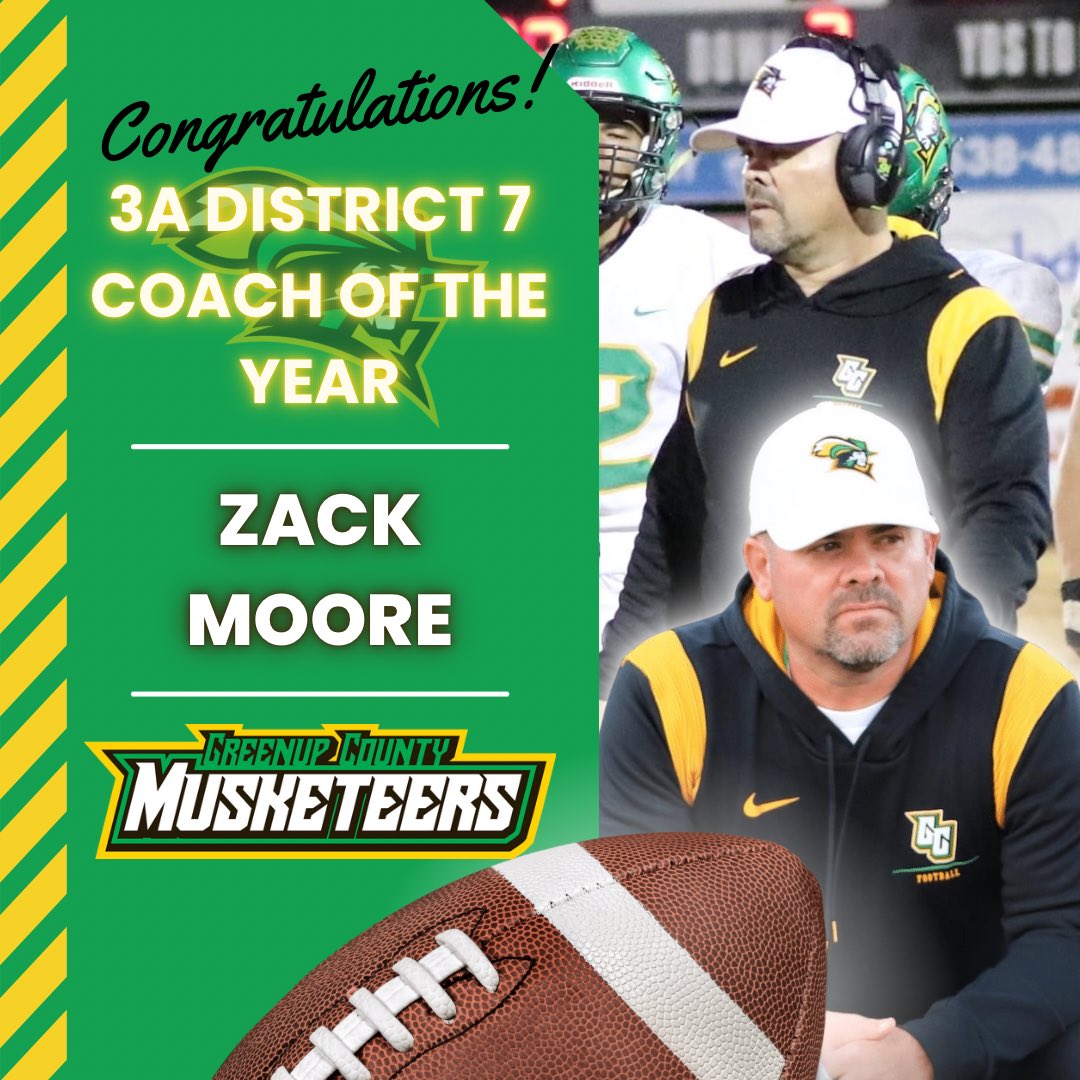 GreenupFootball's tweet image. We want to congratulate our Head Ball Coach, @GCHS_CoachMoore for being chosen as 3A District 7 COY!