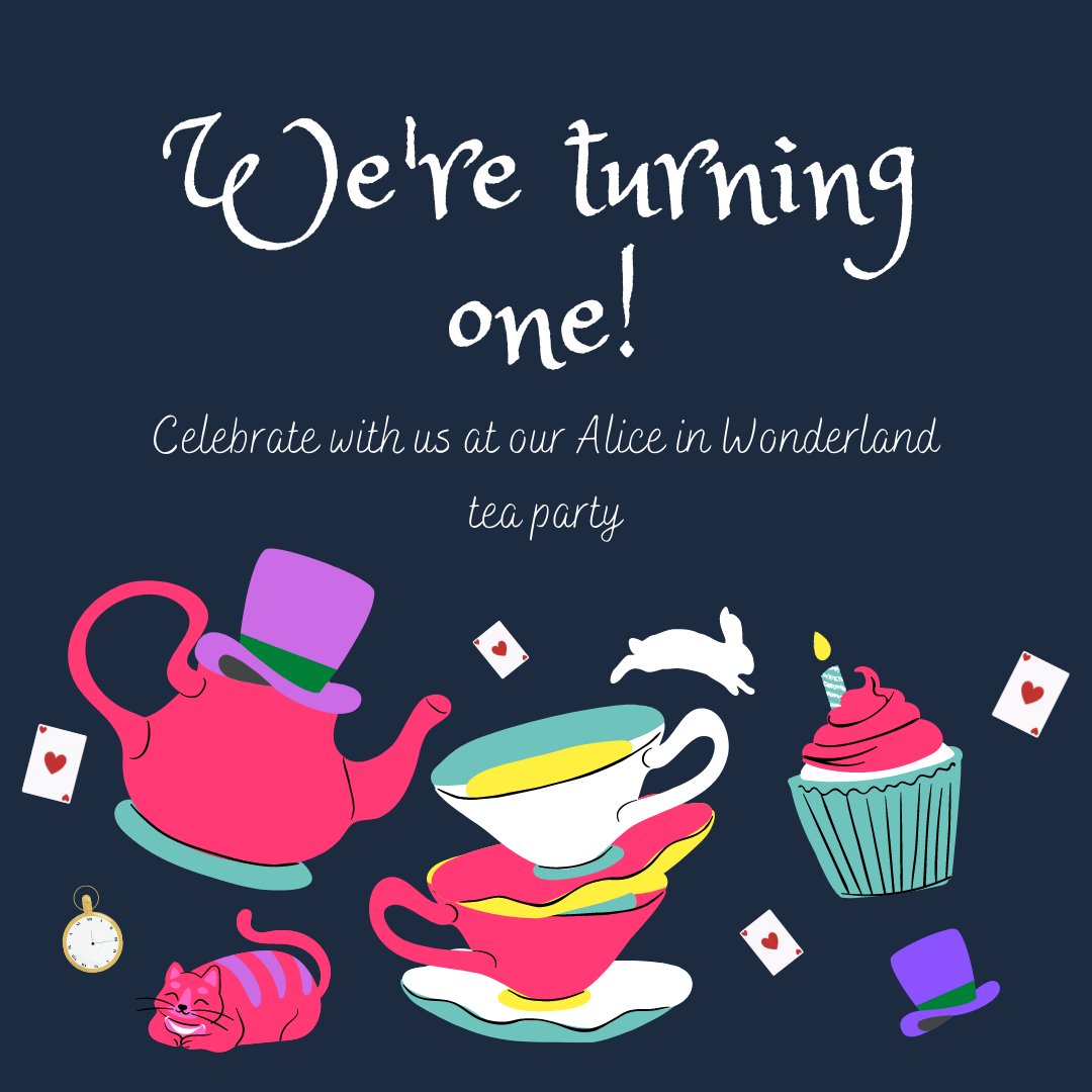 StHBookStop's tweet photo. Don't be late! This Saturday The Book Stop is officially 1 year old so join us for a Mad Hatter's tea party where we will have cakes, drinks and celebrations. We are also giving our customers a special 10% discount on all books! #sthelens #whatsoninsthelens #aliceinwonderland https://t.co/0Qfnzzh9Su