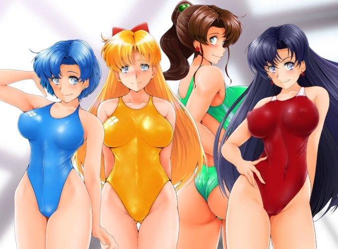 ちょっと原稿の合間の息抜きに。。
亜美ちゃん美奈子ちゃんまこちゃんレイちゃん
競泳水着なのぜ。 