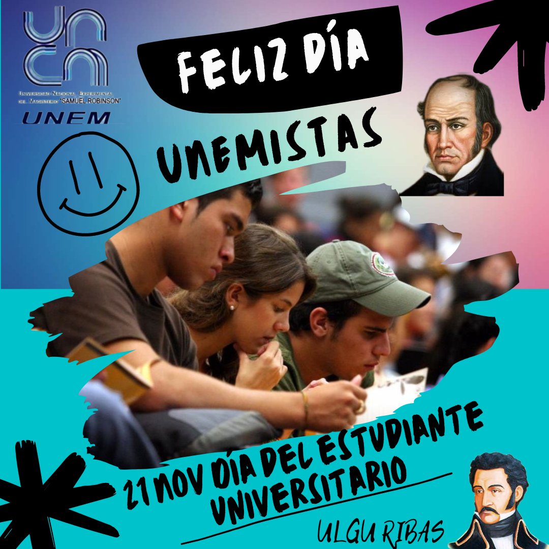 ULGU_JFRibas's tweet photo. #21nov22 "Estudiar no es un acto de consumir ideas sino de crearlas y recrearlas" Paulo Freire. Feliz día del estudiante Universitario. @NicolasMaduro @SomosUnem @_LaAvanzadora @MPPEDUCACION @leoalvacabrera @ZE_Aragua @Soykarinacarpio @MYovao120 https://t.co/377UqnfvTi