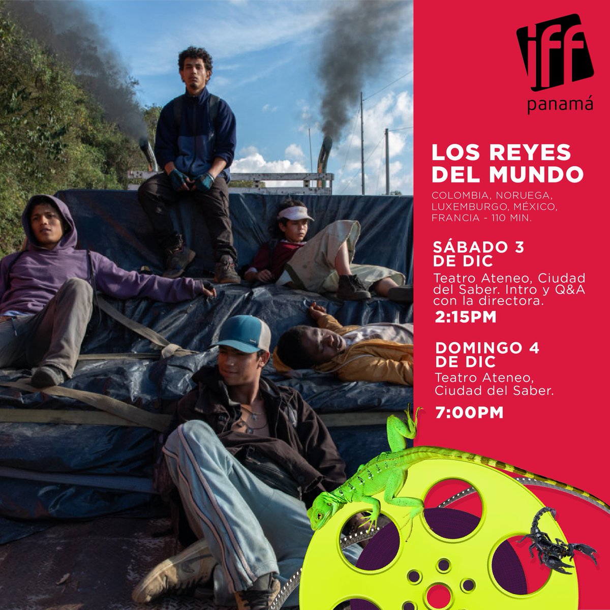 IFFPanama's tweet photo. “Los Reyes del Mundo”: un clan transita entre la realidad y delirio. Viaje sin destino donde cualquier cosa puede pasar. Laura Mora participó en #IFFPanama cuando su película “Matar a Jesús” recibió el Premio del Público a mejor película Iberoamericana https://t.co/GdeENAJuzi https://t.co/SDMOHhiFad