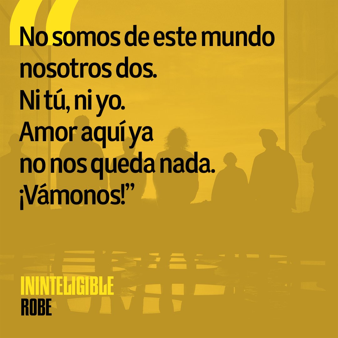 DromedarioRock's tweet photo. "No somos de este mundo nosotros dos.
Ni tú, ni yo.
Amor aquí ya no nos queda nada.
¡Vámonos!"
@Robe_Extremo - Ininteligible 

Escúchala al completo en Spotify ⬇️
https://t.co/LufgWh4l3n

#dromedariorock #robe #ininteligible #rocknacional #letrasdecanciones #lyrcis #rockenespañol https://t.co/a7QN2v6PV0