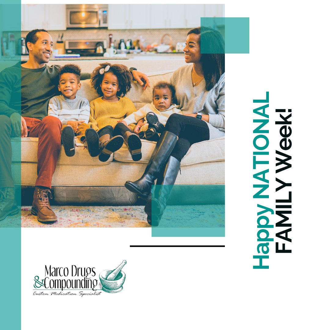 marcodrugs's tweet photo. At Marco Drugs, we treat every patient like a family member because we want to ensure you have the best medication available to take care of yourself and your family.

#familycare #nationalfamilyweek #compoundingpharmacy #miamicompoundingpharmacy #floridacompoundingpharmacy https://t.co/686EaXD4Xs