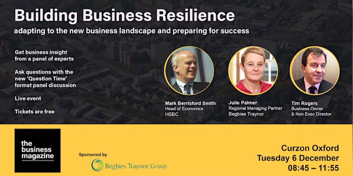 Our latest event, Building Business Resilience, in association with @Begbies, is fast approaching - to be held December 6 2022! 📅

Our panel will consist of experts from Begbies Traynor, HSBC and thought leaders in business.

BOOK NOW at the link below:
bit.ly/3gk77of