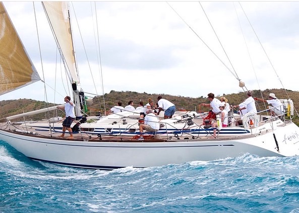 GreenwichYachts's tweet photo. This week’s #mondaymemories of BVI Spring Regatta @springregatta recalls racing aboard the mighty FENIX a Swan 60 in 2012. I’m pictured at far right, pointing the way towards the coldest beer on Tortola (in my role as “local expert”). #memories #bvi #springregatta #yachtracing https://t.co/7kUm73iUed