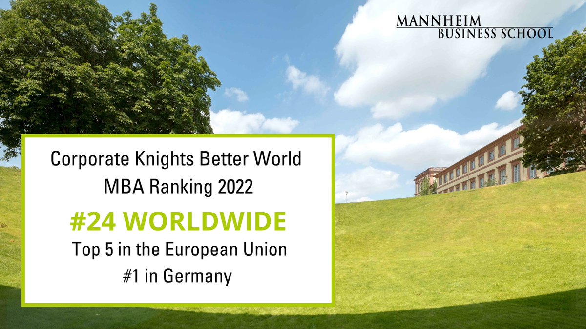 MannheimBSchool's tweet image. Great news: Mannheim has been ranked #24 worldwide and is the only German institution in the 2022 Corporate Knights Better World Ranking. mannheim-business-school.com/rankings/ #MannheimBusinessSchool #MannheimerForLife #rankingnews #sustainability #CSR