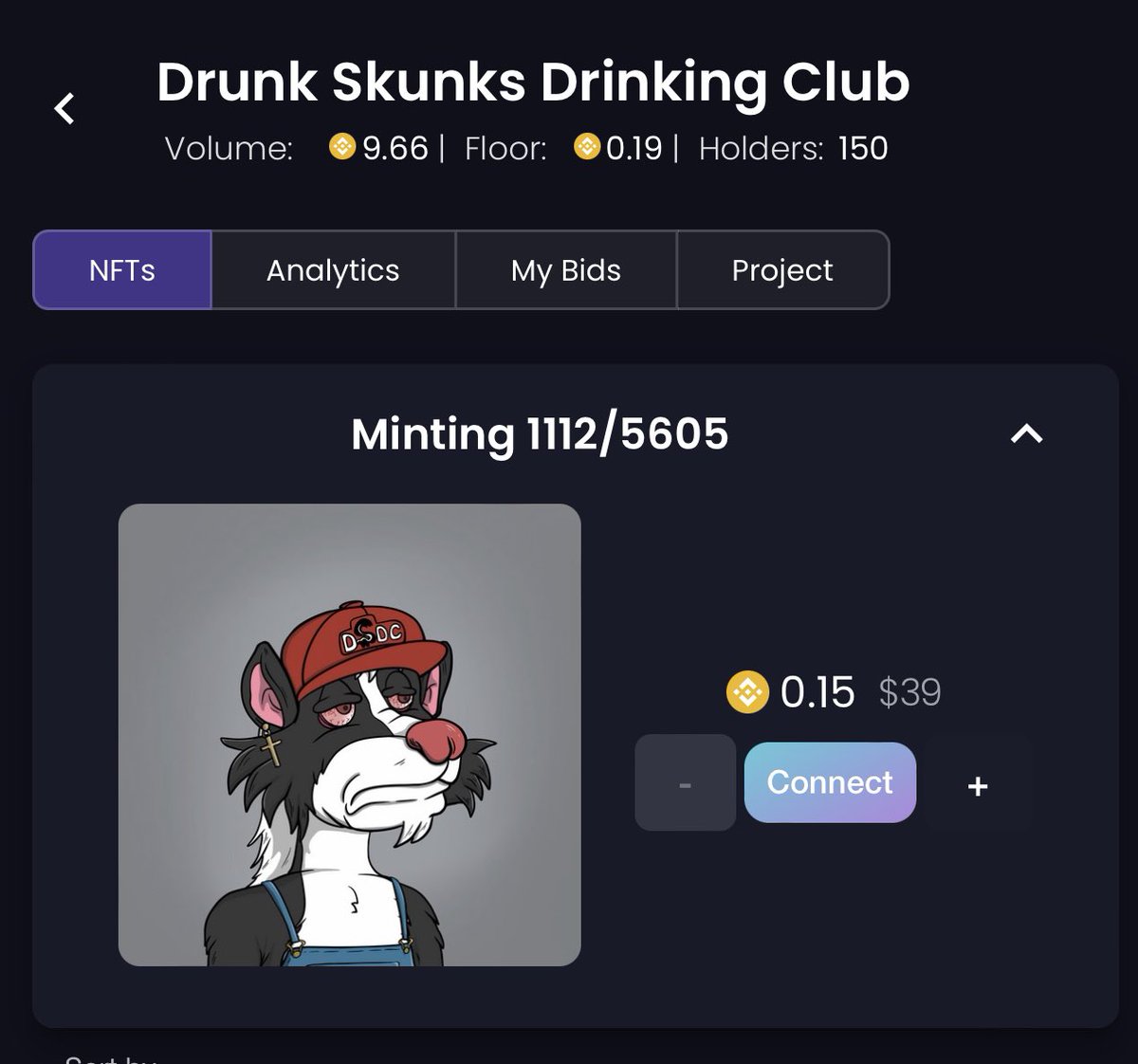 DrunkSkunksDC's tweet photo. @BNBChainNFTs Our #DSDC community is amazing! Check us out! 🔥 https://t.co/tGAhQWsbKD