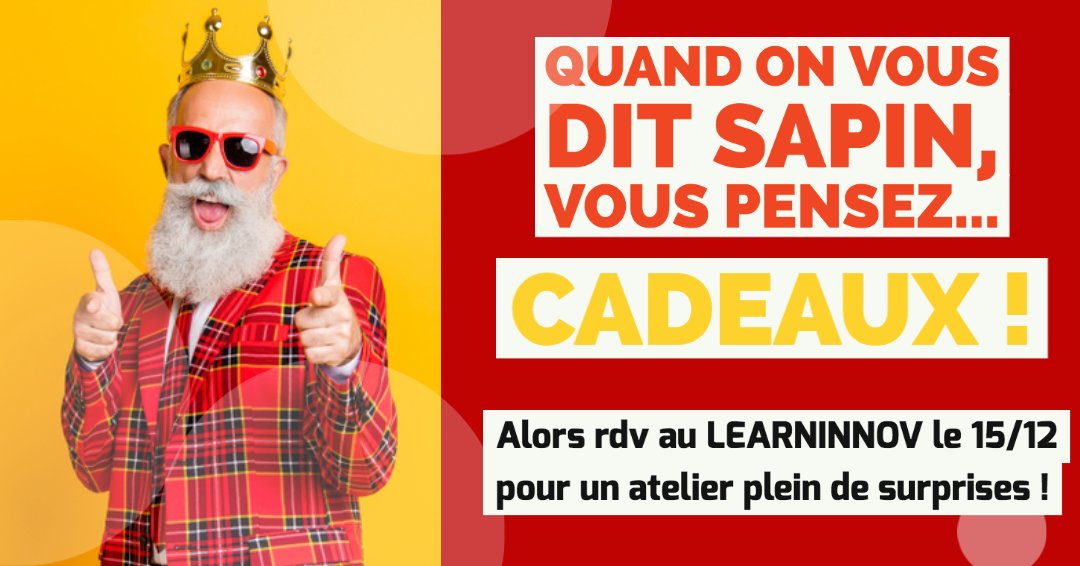 [🗓 #Evenement : TIPS n'​ LEARN au #LEARNINNOV] 
Parce que l'#innovation en #formation, ça se pratique et s'expérimente, prenez vos places pour l'atelier n°8 by TIPS le jeudi 15 à 11h. Avec TIPS, c'est Noël avant l'heure ! <a href="/ILDIconseil/">ILDI</a> Attention places limitées. #formpro