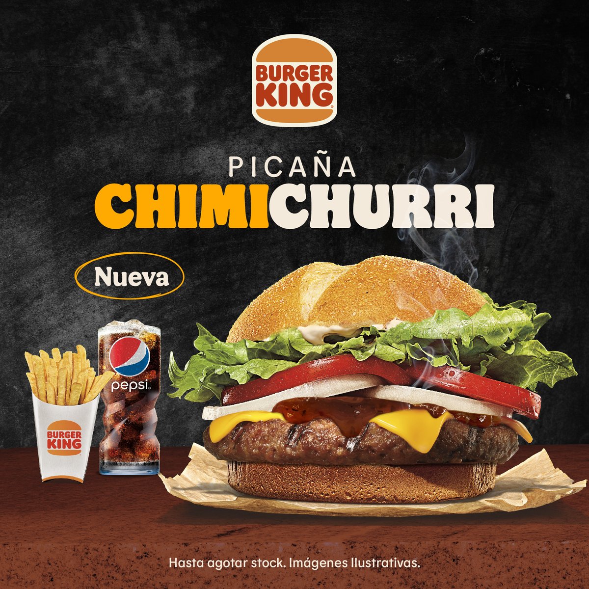 ¡Sooorrpreesaa! 
Tenemos una nueva burger para vos, la Picaña Chimichurri 😎🍔

Contiene pan, carne bien jugosa, queso cheddar, cebolla, tomate, lechuga y lo más importante, la salsa chimichurri 😋

No te lo podés perder, disponible en todas nuestras sucursales a nivel país 📍