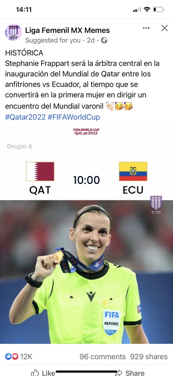 Among all the bad comments about the football world championship, at least a good news! 1st woman referee on the first match! That is important and shows improvement! So I prefer to keep the good news and enjoy sports! Vamos Argentina!