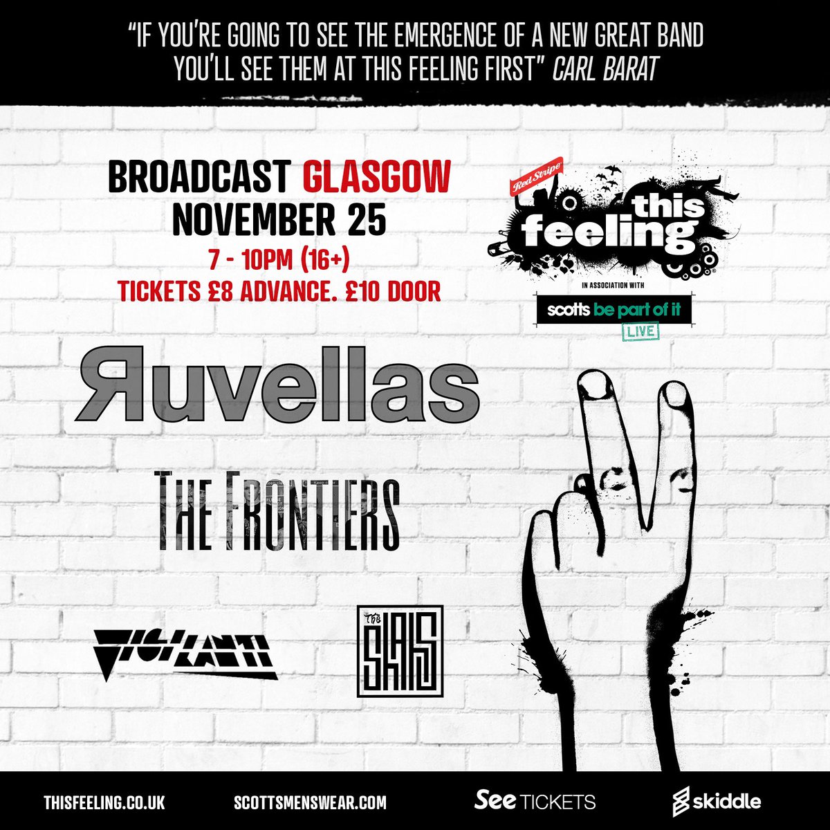 coming up this week: Friday

Glasgow <a href="/BroadcastGLA/">Broadcast Glasgow</a> 

w/ <a href="/ruvellas/">ℛ𝓊𝓋ℯ𝓁𝓁𝒶𝓈</a> <a href="/frontiers_the/">The Frontiers</a> <a href="/viglanti/">VIGILANTI</a> 
<a href="/theshahsband/">THE SHAHS</a> 

tickets skiddle.com/e/36182253