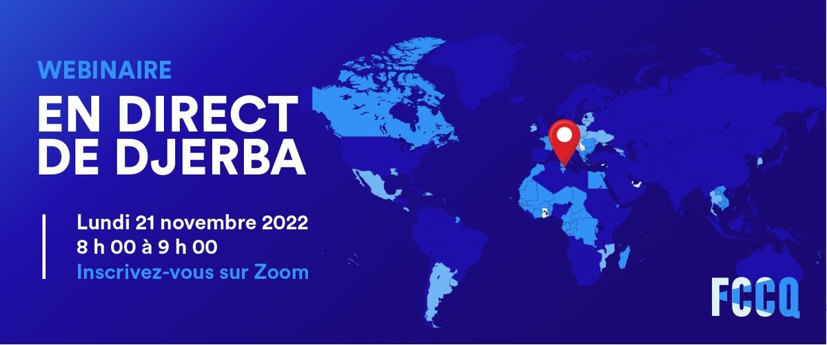 Merci à de <a href="/FCCQ/">Fédération des chambres de commerce du Québec</a> d'avoir organisé ce webinaire «En direct de Djerba!», animé par <a href="/CharlesMilliard/">Charles Milliard</a>. Écoutez-nous en live : fb.watch/gXbyTDFl51/