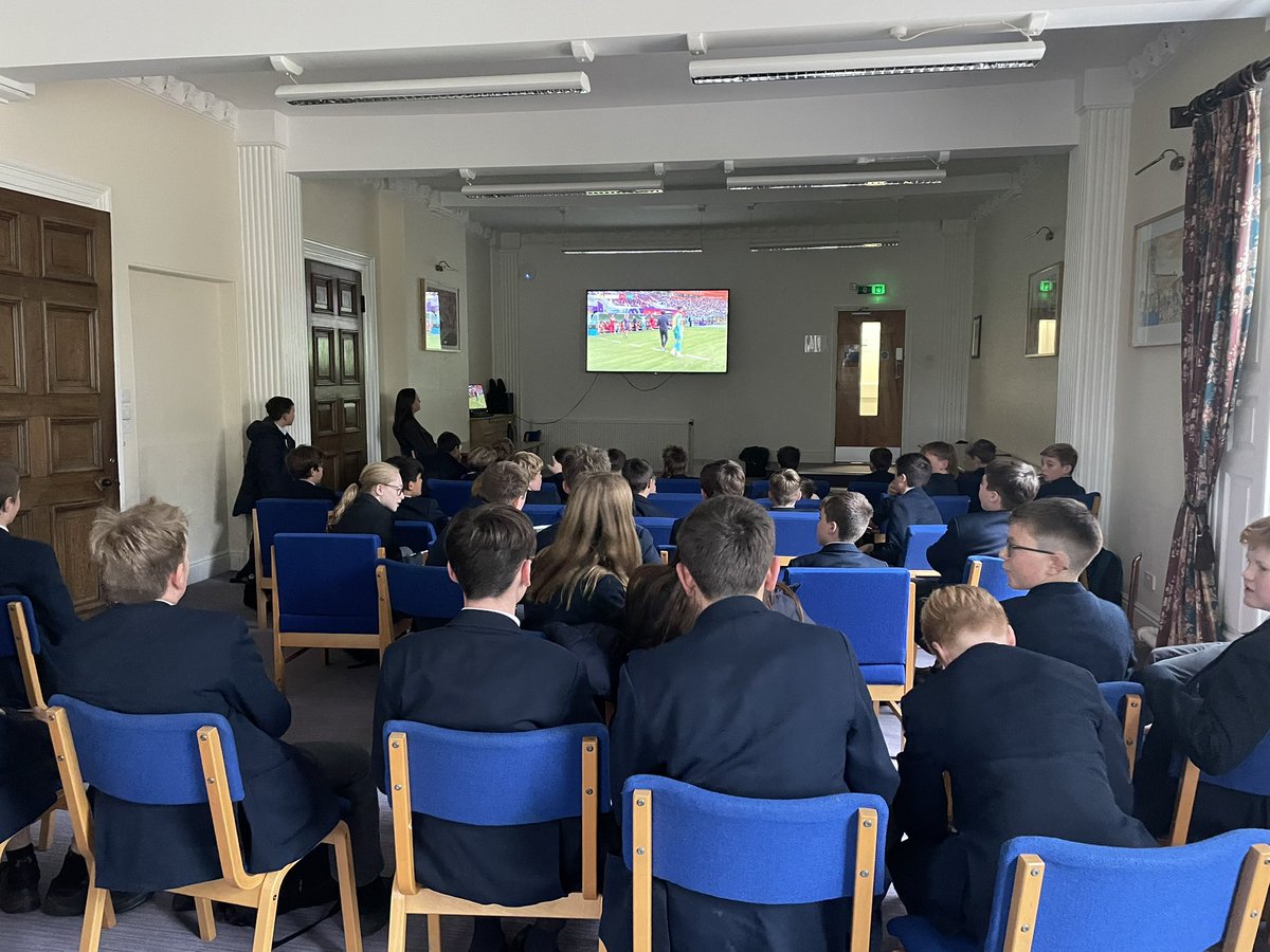 PockLower's tweet photo. The Lower School are watching the World Cup over lunch, great to see so much support of the national side on show #EngvsIran #FIFAWorldCup https://t.co/UIl8nFO52I