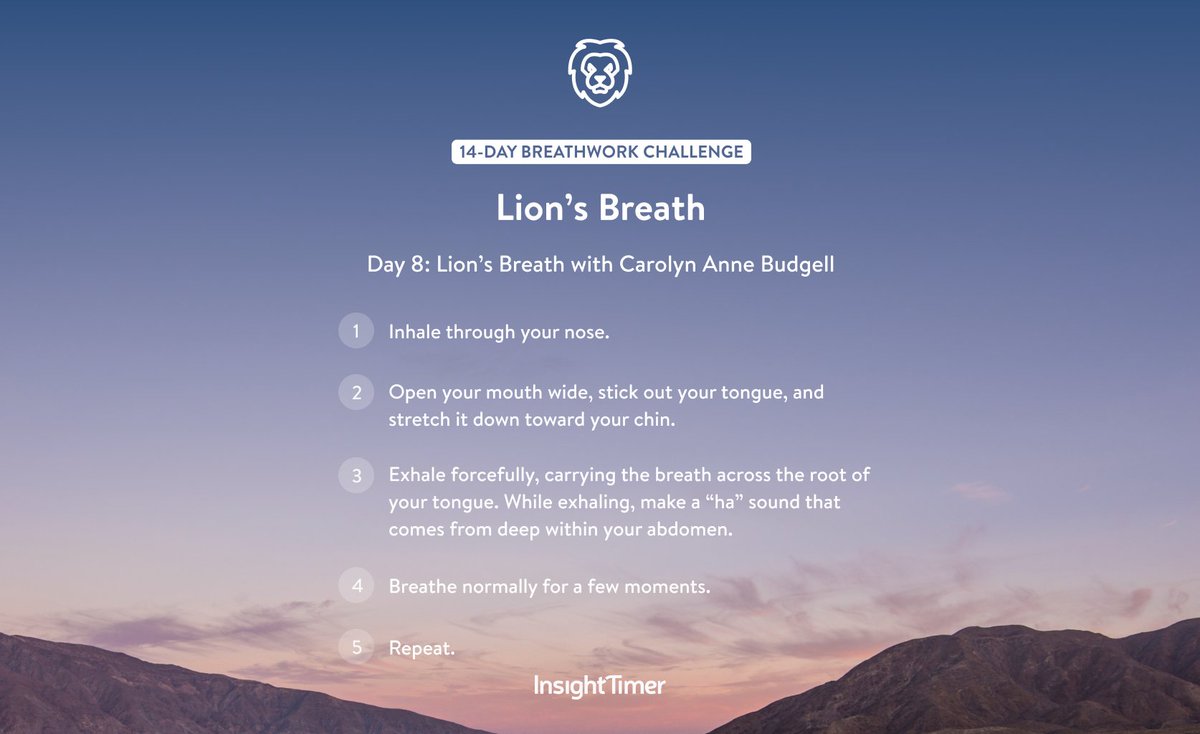 #BreathworkChallenge Today Carolyn Anne Budgell taught us how to roar! 🦁 Lion's breath is particularly helpful when you need to find your focus and establish inner peace. Haven't joined our Breathwork Challenge yet? It's not too late! Sign up here: insig.ht/DLllLYNSWub