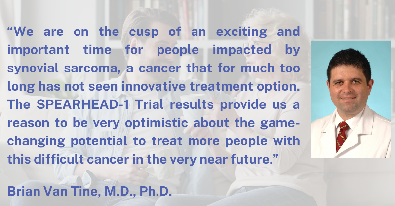 Adaptimmune's tweet photo. Thank you #CTOS22!
We presented registrational data from our clinical trial SPEARHEAD-1 (afami-cel) for people with synovial #sarcoma and MRCLS. 

#oncology #immunotherapy #cancer https://t.co/kqBFQSNA6f