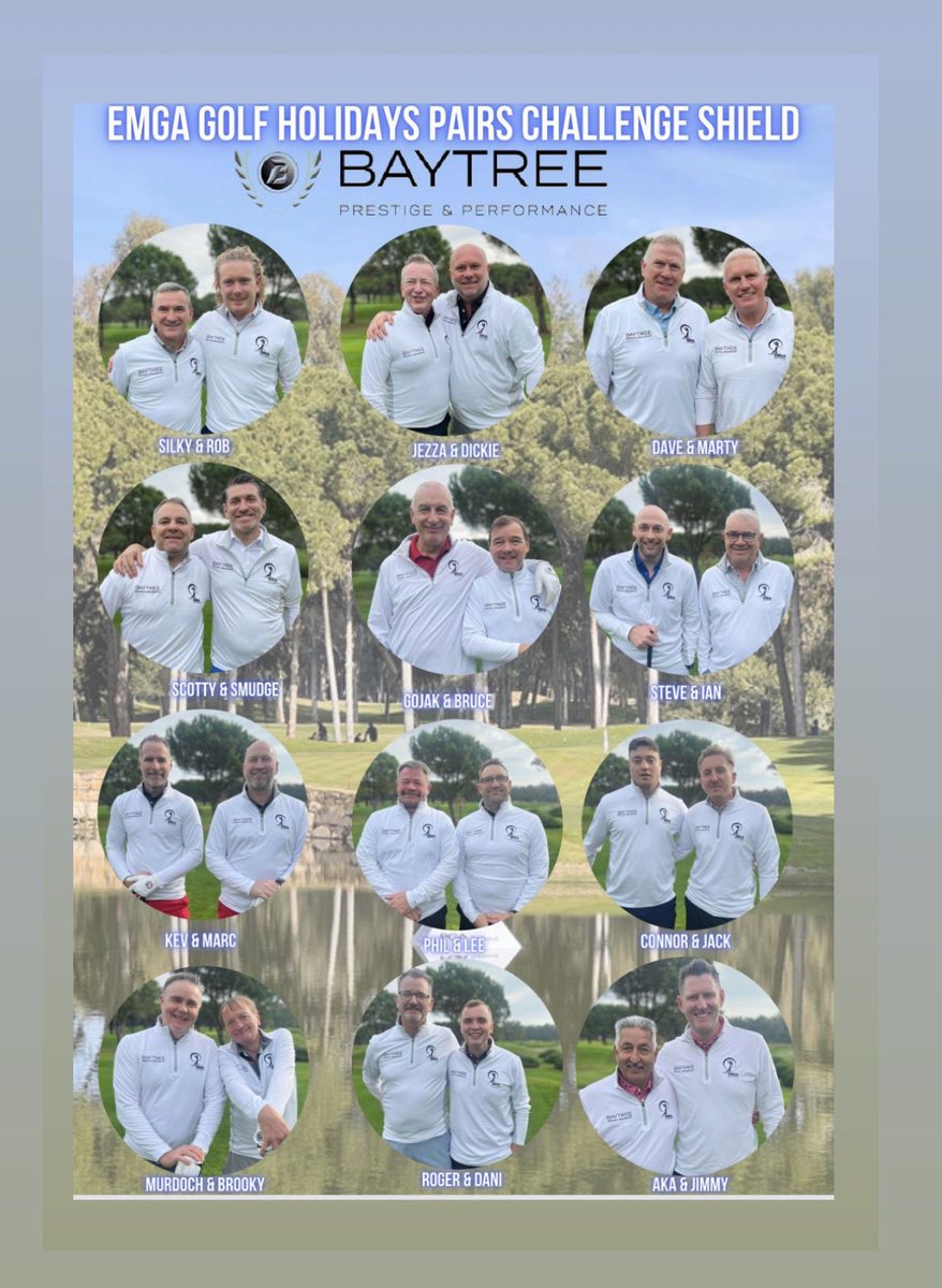 1st Day completed in EMGA Golf Holidays Pairs Challenge Shield in association with <a href="/BaytreeCarsLtd/">Baytree Cars Ltd</a> 

Congratulations to Dave Morgan &amp; Martin Archer on winning with an impressive 50 points -14