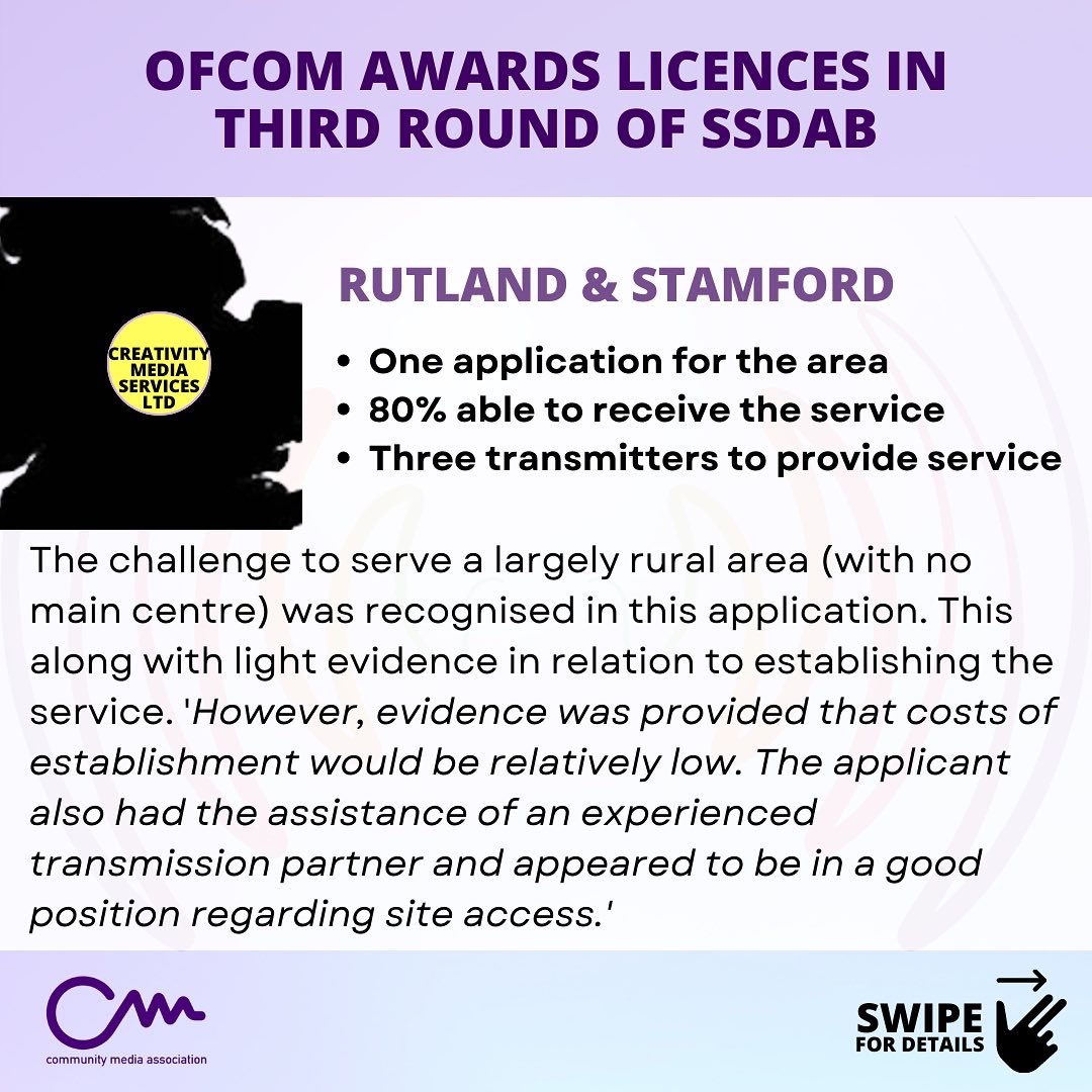 test Twitter Media - Last week @Ofcom announced MORE #SSDAB licences have been awarded in round three. Congratulations to those who have secured a licence! Here are some of the details… 

#CommunityRadio #CommunityRadioUK #RadioUK #UKRadio #UKCommunityRadio #Ofcom https://t.co/xu7KGLxnYY