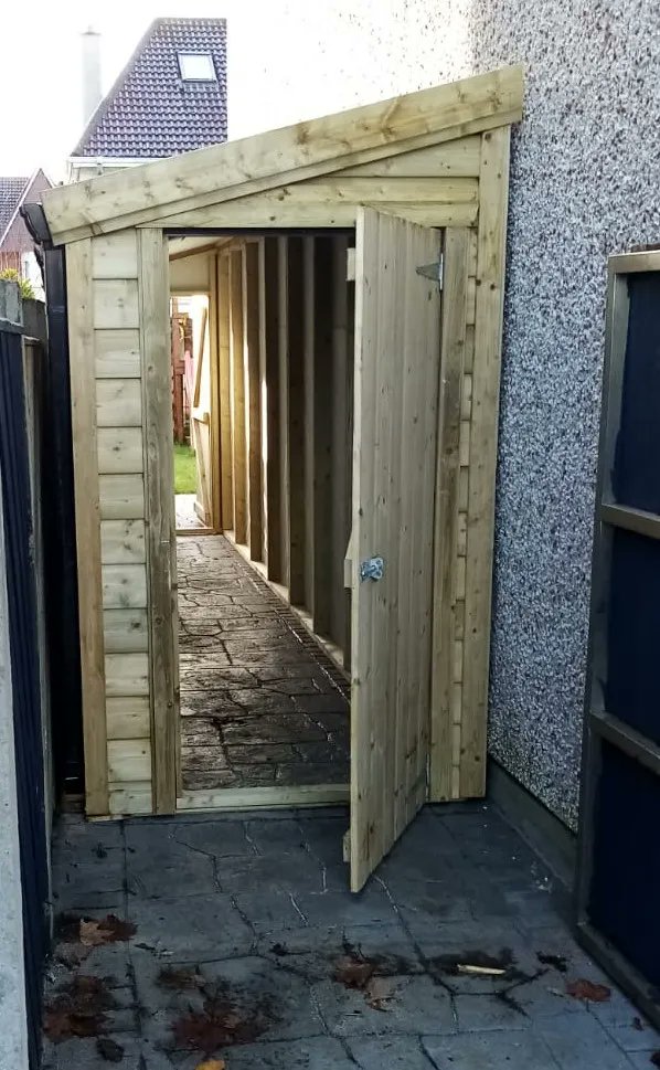 MCD_HomeGarden's tweet photo. Need a bespoke size or shape to suit your needs? We've got you! 
See some recently instaled bespoke garden sheds. 1 x to fit into a side entrance. 1 x to maximise the use of space in an angled shaped back garden and 1 x with upgrades as requested for a special design. https://t.co/eReghMcyR6