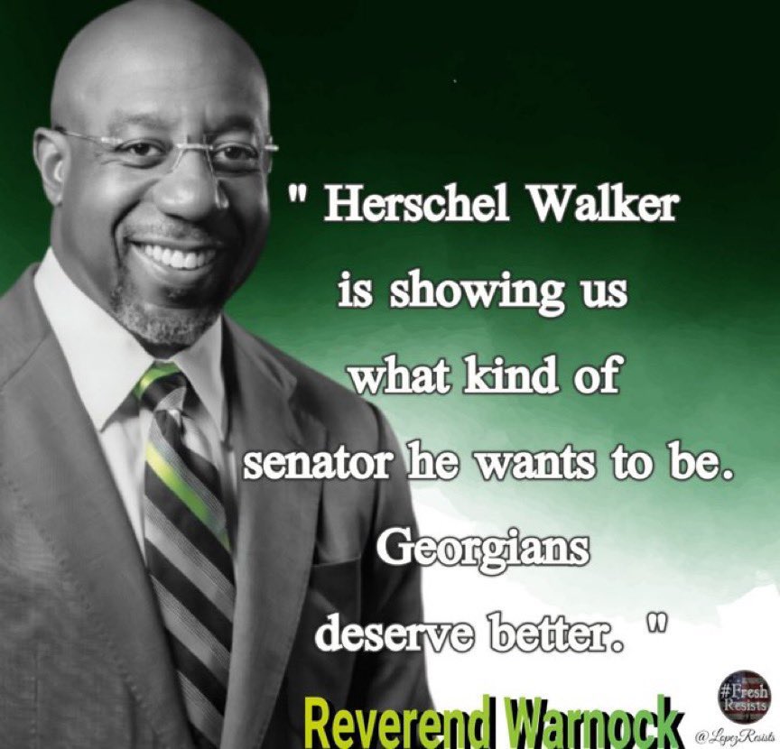 Raphael Warnock fights for the rights of all Americans! He is an honorable, experienced and dedicated senator! His continued leadership is necessary in the Senate! Georgia deserves the best! 

Georgia, vote for <a href="/ReverendWarnock/">Reverend Raphael Warnock</a> on Dec 6th! 

#FreshResists 
#DemVoice1 
#wtpBLUE