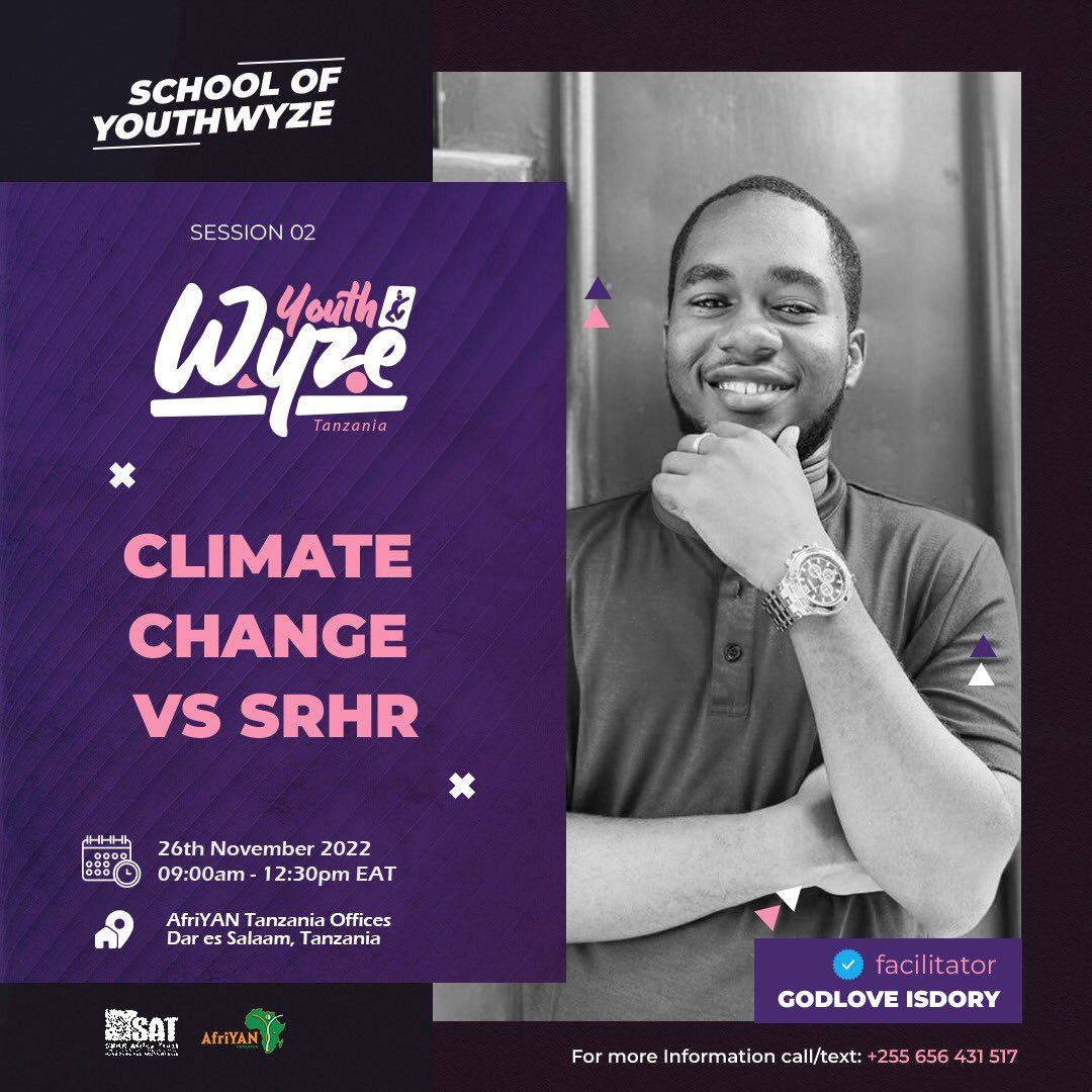Don’t Miss out the Session this Season 2 (Climate Vs SRH) 😎 Tell your friends to Join 🔥 #youthwyzetz <a href="/unfpatanzania/">UNFPA Tanzania</a> <a href="/unfpa_syp/">Safeguard Young People Programme</a> <a href="/afriyan/">nizar afriyan</a>.tanzania <a href="/choonarashakira/">Doc Shakira Choonara</a> @crvpf <a href="/voice/">່</a>.global <a href="/iccao_tanzania/">iccao_tanzania</a> @youth_choice_for_change_tz <a href="/ippfar/">IPPFAR</a> @ippf_global @p_p_a_g <a href="/maternityafrica/">Maternity Africa</a>