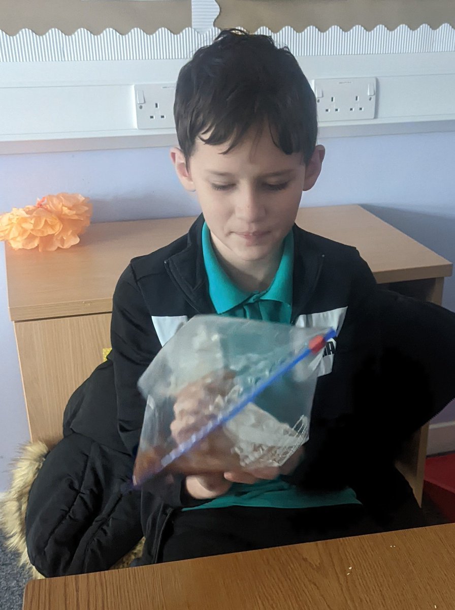 MissKJenkins1's tweet photo. The boys @CSCGriffin  were investigating digestion today. They loved the slightly disgusting experiment #STEM @wlconnolly https://t.co/WVmFl5uTCm