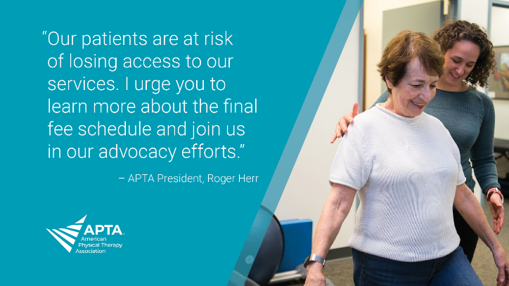 APTA_official's tweet photo. APTA President Roger Herr (@RAHPT) calls on healthcare providers and patients to make their voices heard to avoid 2023 Medicare payment cuts.  

Act now! #PTAdvocacy https://t.co/MZrcIAtAui https://t.co/FsHNcH29jo