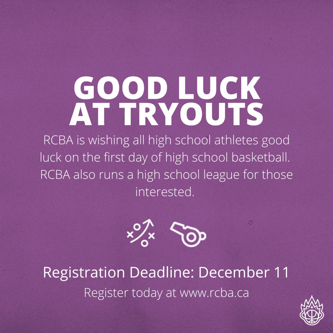 RCBAHoops's tweet image. Wishing all the high school athletes good luck today at tryouts for their basketball teams. 

RCBA high school league is open for registration until December 11th. 

Register online today:
rcba.ca/rcba
