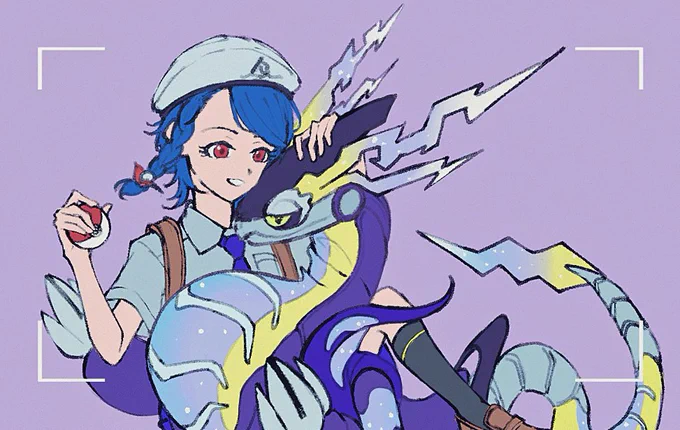 キャラメイクもミライドンも気に入りすぎて描いた 