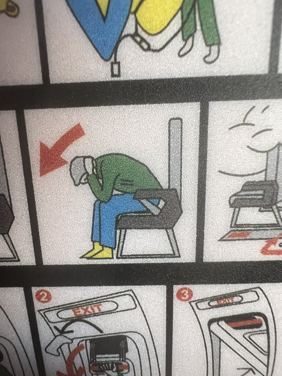 wondering whether it would be right to sue <a href="/RyanairPress/">Ryanair Press Team</a> <a href="/Ryanair/">Ryanair</a> for these safety instructions which, unless you are a very small person (clearly not me) or a child, are impossible to carry out given the amount of space between the rows of seats.