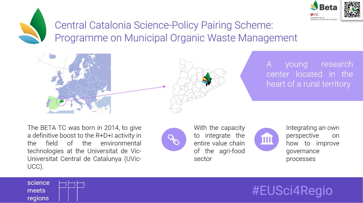 🔛 Avui ha començat la iniciativa “Central Catalonia Science-Policy Pairing Scheme".

▶️ Molt contents de coordinar una de les 9 iniciatives europees que volen apropar ciència i política en l'àmbit de la gestió de residus organics municipals.

#EUSci4Regiob