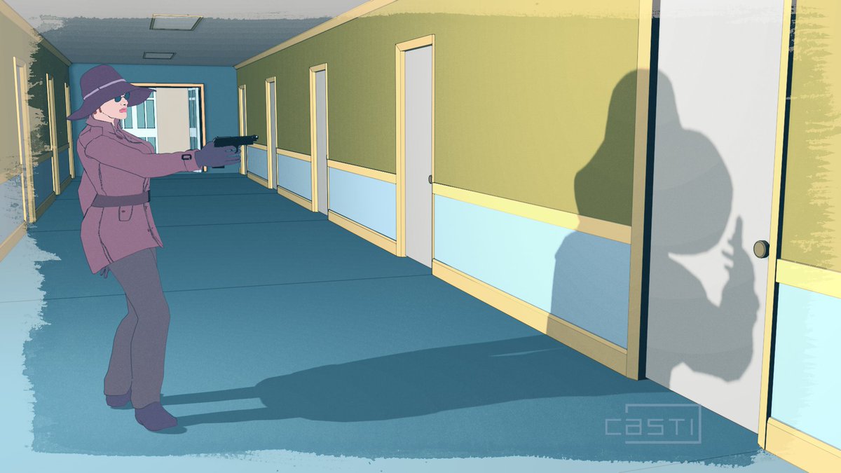 roberto_casti's tweet photo. Hallway to Hell - Yet another test for a possible future animation #animation #filmnoir #cinema4d #c4d #3Danimation https://t.co/qZErOMIlus