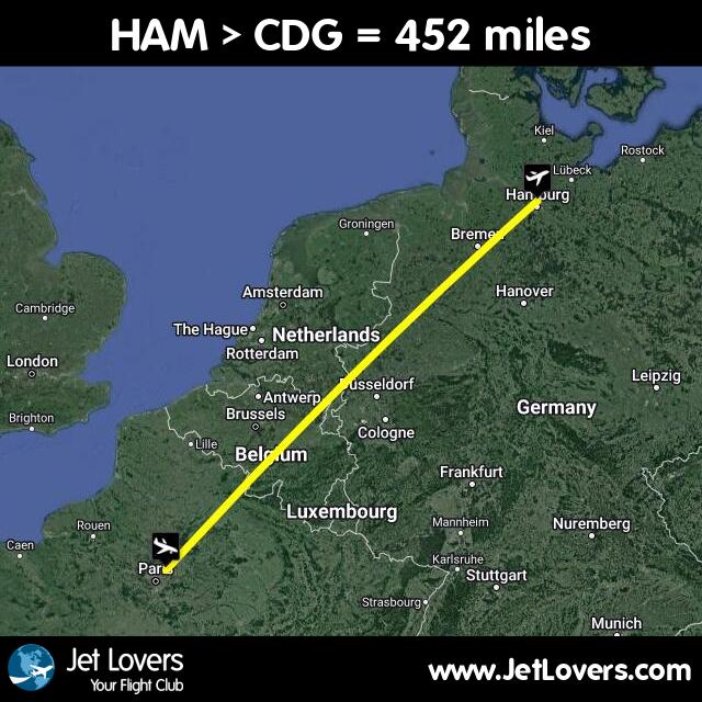 My flight #498 on #JetLovers: HAM > CDG - another 452 miles in the air! jetlovers.com/profile/10801/…