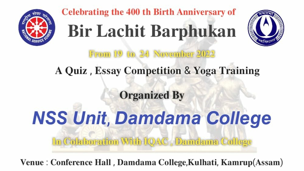 NSS_DC's tweet photo. Marking 400th Birth Anniversary of Bir Lachit Barphukan @nss_rdguwahati https://t.co/a53P2jkuFu