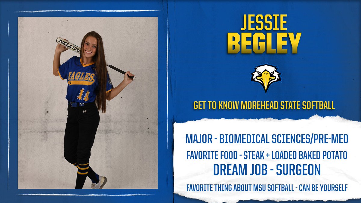 Welcome back to Get to Know Morehead State Softball! This week we are introducing Freshman pitcher/infielder - #18 Jessie Begley @JessieBegley2 #EaglesSoar #SoarHigerh #KeepBuilding