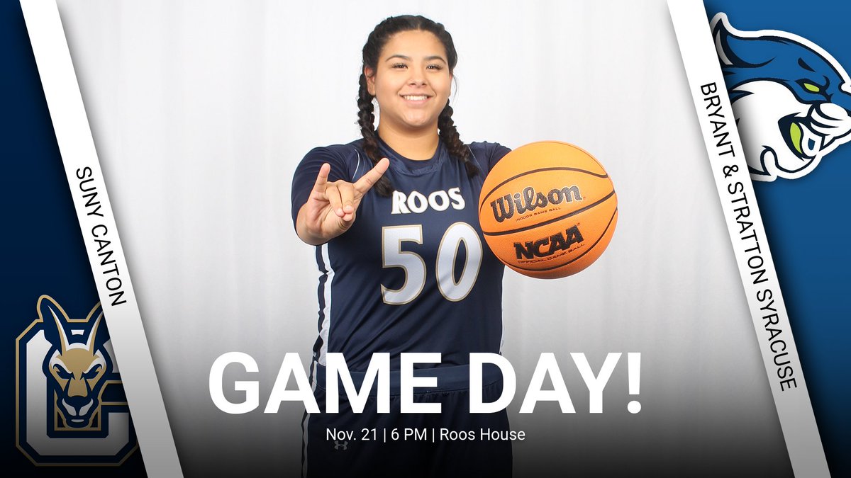 WBB 🏀 | It's GAME DAY for Jayda Pina and the women's basketball team as they host Bryant &amp; Stratton Syracuse at 6 PM in the Roos House!
 
🆚 Bryant &amp; Stratton Syracuse
🕒 6 PM
📍 Roos House
🎥📊 rooathletics.com/coverage
📝rooathletics.com/programs