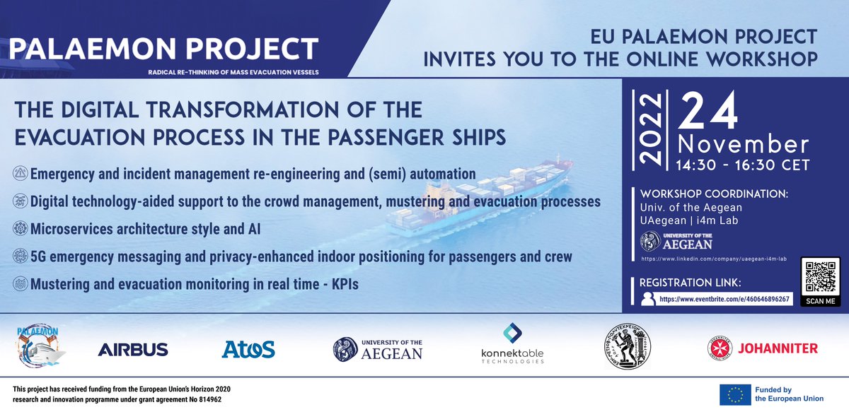 PalaemonProject's tweet photo. #automation #evacuation #emergencymanagement #emergencyresponse #ferry #EU #horizoneurope #horizon2020 #uaegean @PalaemonProject @uaegean @SafePASS_H2020 @IsolaProject @SMARTSEA_Msc #SAFEGUARD https://t.co/NAZiMF9G5z