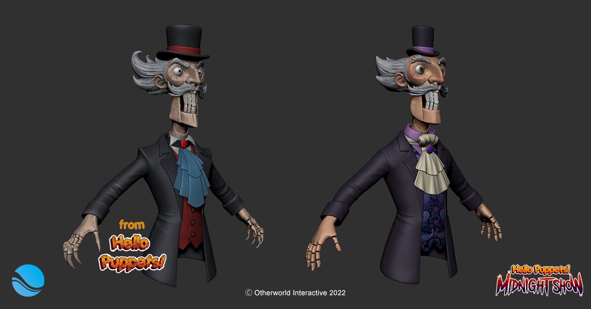We've seen how the years have affected Nick Nack and Riley Ruckus, but what about the puppet that runs the show, Mortimer Handee? 👀🎩 #IndieGameDev #indiegames #HorrorGames #HorrorFam #HorrorCommunity
