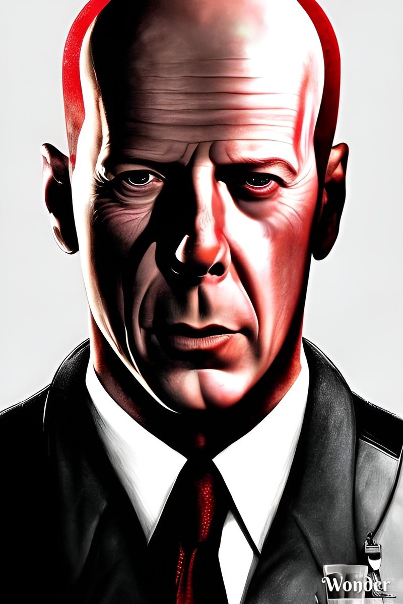 HeathenGodd70's tweet photo. Bruce Willis as Agent 47 of the Hitman game series @wonderaiapp #wonderai https://t.co/b2G4L839r3