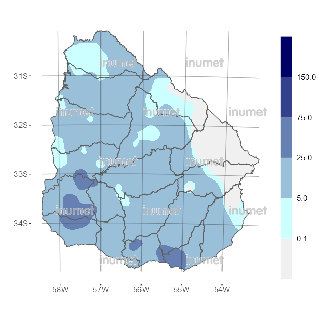 mario_bidegain's tweet photo. Boletín pluviométrico oficial de Inumet (#Uruguay). Se observan #lluvias diarias máximas en El Palmar (SOR) 60 mm, Solís Mataojo (LAV) 55, San Antonio (CAN) 53, Cardona (SOR) 49 y Laguna Sauce (MAL) 46 mm. Buenas lluvias ! https://t.co/eFzYuLyGa2