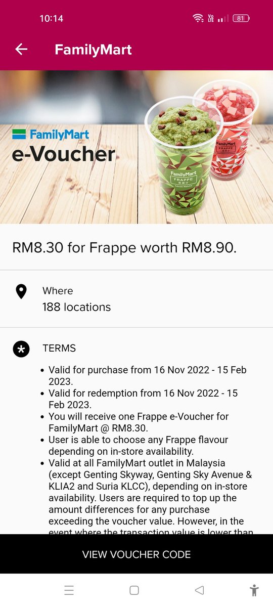 _zero_oclock's tweet photo. @HotlinkListens Hi, would like to ask about the hotlink app rewards e-voucher
I pay rm8.30 for a family mart frappe e-voucher that is worth rm8.9
Why does it only deduct rm1.34?
It works fine with other e-vouchers I bought.

Looking for your assistance. https://t.co/dX03w5xXOB