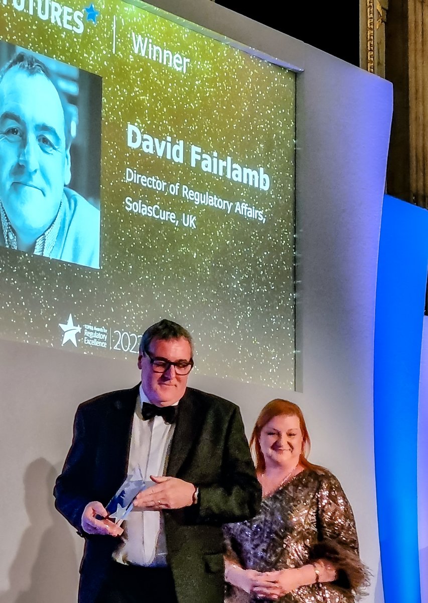We're delighted to announce that David Fairlamb, Director of Regulatory Affairs at SolasCure, has won the Futures category at the TOPRA awards, recognising the role of regulatory scientists in realising the potential of cutting-edge technologies.

Read on: bit.ly/3DSjjnK