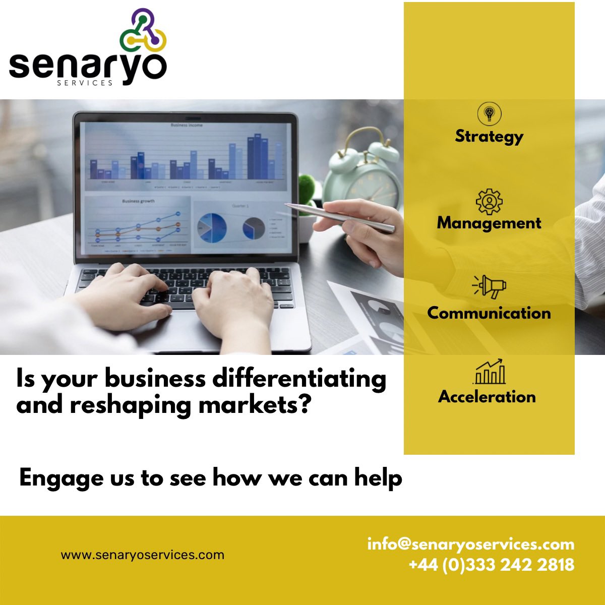 SenaryoServices's tweet photo. Want to fuel growth for your business, by disrupting the market &amp; taking business from your competition? 

#DigitalValue #BusinessGrowth #Strategy #Innovation https://t.co/YCW0k4biSd