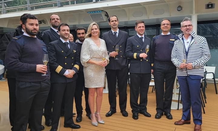 Cruisitude's tweet photo. And she is officially named! Congratulations to Cruise Planners CSO Theresa Scalzitti, who travelled to Chile for the official naming ceremony of Atlas Ocean Voyages' World Traveller as its godmother! #cruiseplanners #cruisitude #atlasoceanvoyages #worldtraveller #cprocks https://t.co/BoZhlp6Eg4