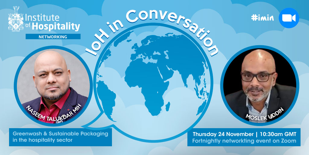 This coming Thursday at 10.30am join Host <a href="/Naseem_talukdar/">Naseem Talukdar</a> MIH, CEO of <a href="/PAP_Charity/">Projects Against Plastic</a> &amp; his guest <a href="/Moslek_Uddin/">Moslek Uddin</a> CEO of UK Curry Connect for 'IoH in Conversation' to discuss: 
Greenwash &amp; Sustainable Packaging in the hospitality sector. Everyone is welcome. 
instituteofhospitality.org/event/ioh-in-c…